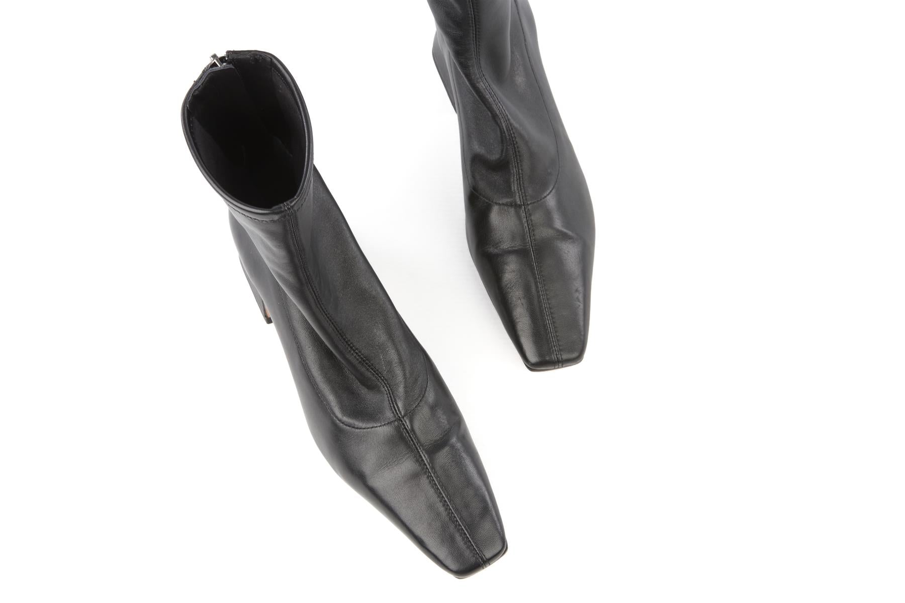 REFORMATION BLACK LEATHER ANKLE BOOTS US 7.5 UK 4.5 EU 37.5