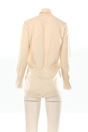 VICTORIA VICTORIA BECKHAM CREAM SILK SHIRT UK 6