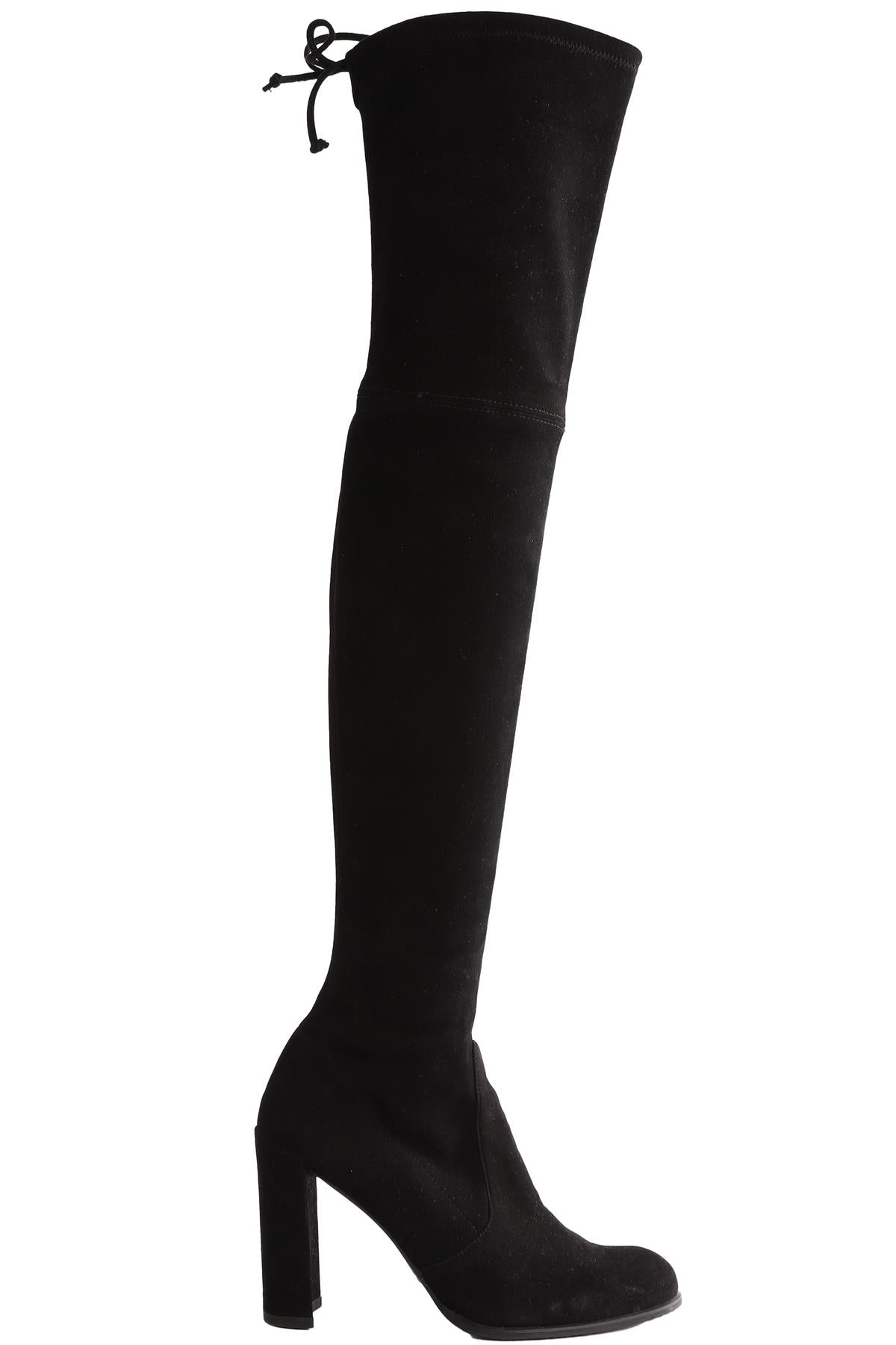 STUART WEITZMAN BLACK HIGHLAND SUEDE OVER THE KNEE BOOTS US 8.5 UK 5.5 EU 38.5