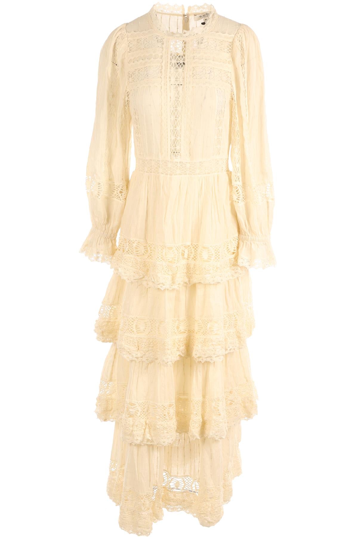 SEA NEW YORK CREAM COTTON MAXI DRESS US 10 UK 14