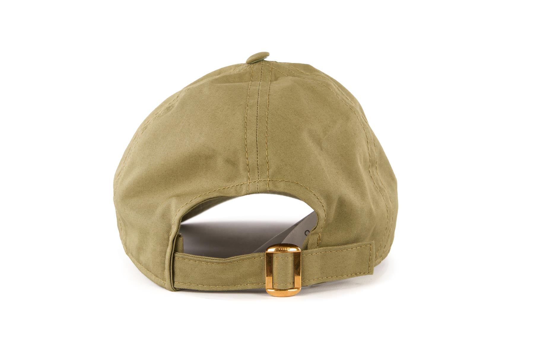 CELINE GREEN COTTON BASEBALL CAP SMALL