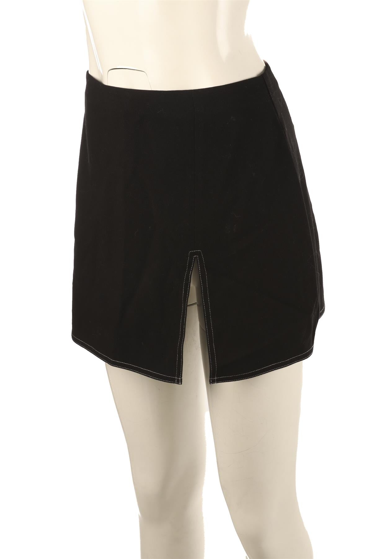 REFORMATION BLACK WOOL MINI SKIRT US 4 UK 8