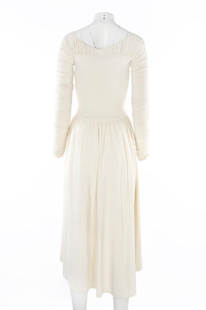 KHAITE CREAM KNIT MAXI DRESS SMALL