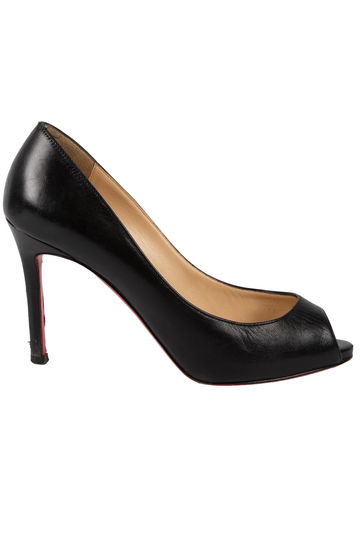 CHRISTIAN LOUBOUTIN BLACK LEATHER PUMPS EU 35.5 UK 2.5 US 5.5
