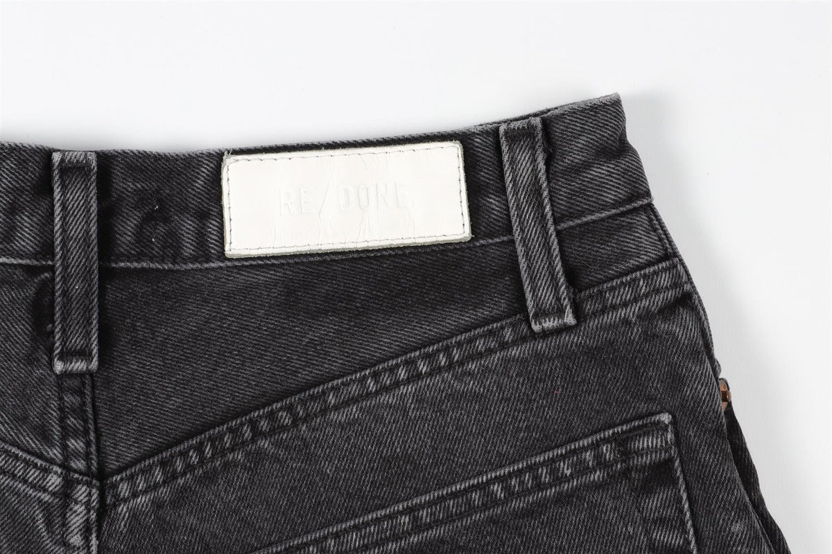 RE/DONE GREY HIGH RISE DENIM SHORTS W24 UK 6