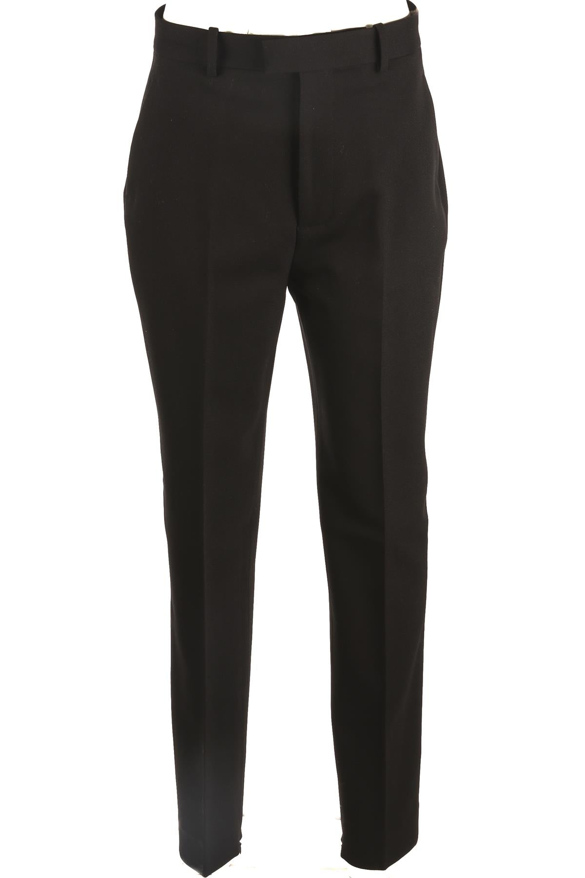 BOTTEGA VENETA BLACK WOOL TAPERED LEG PANTS IT 42 UK 10