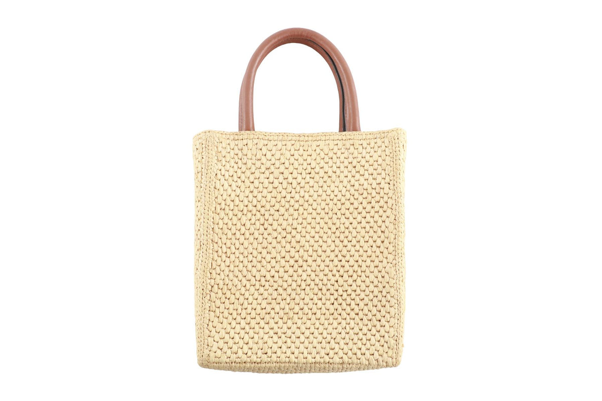 LOEWE BEIGE STANDARD A5 RAFFIA TOTE BAG