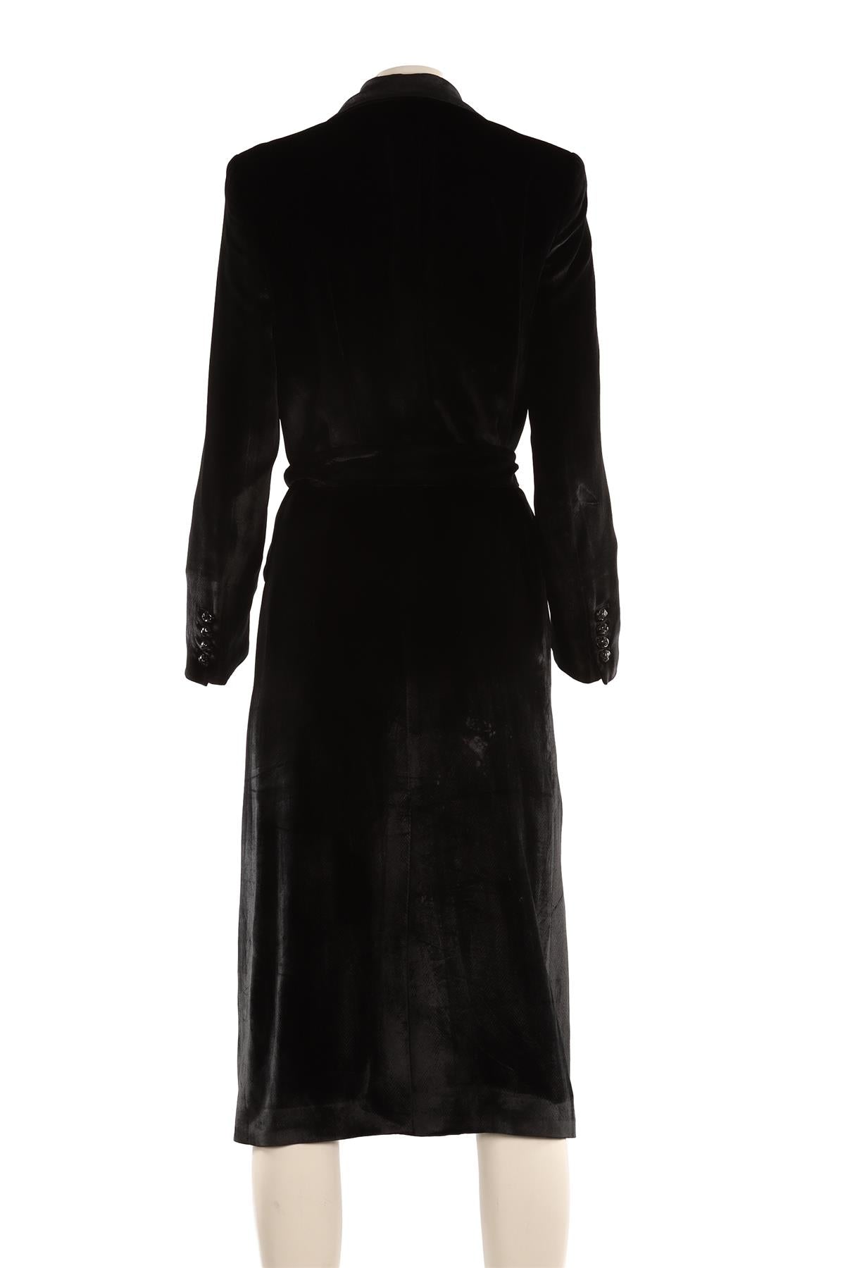 BLAZE MILANO BLACK VELVET MIDI DRESS IT 40 UK 8