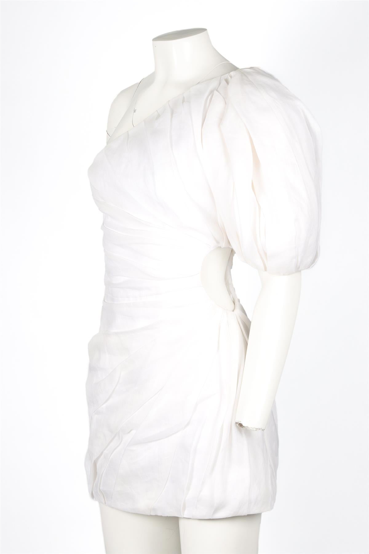 CHLOÉ WHITE RAMIE MINI DRESS FR 36 UK 8