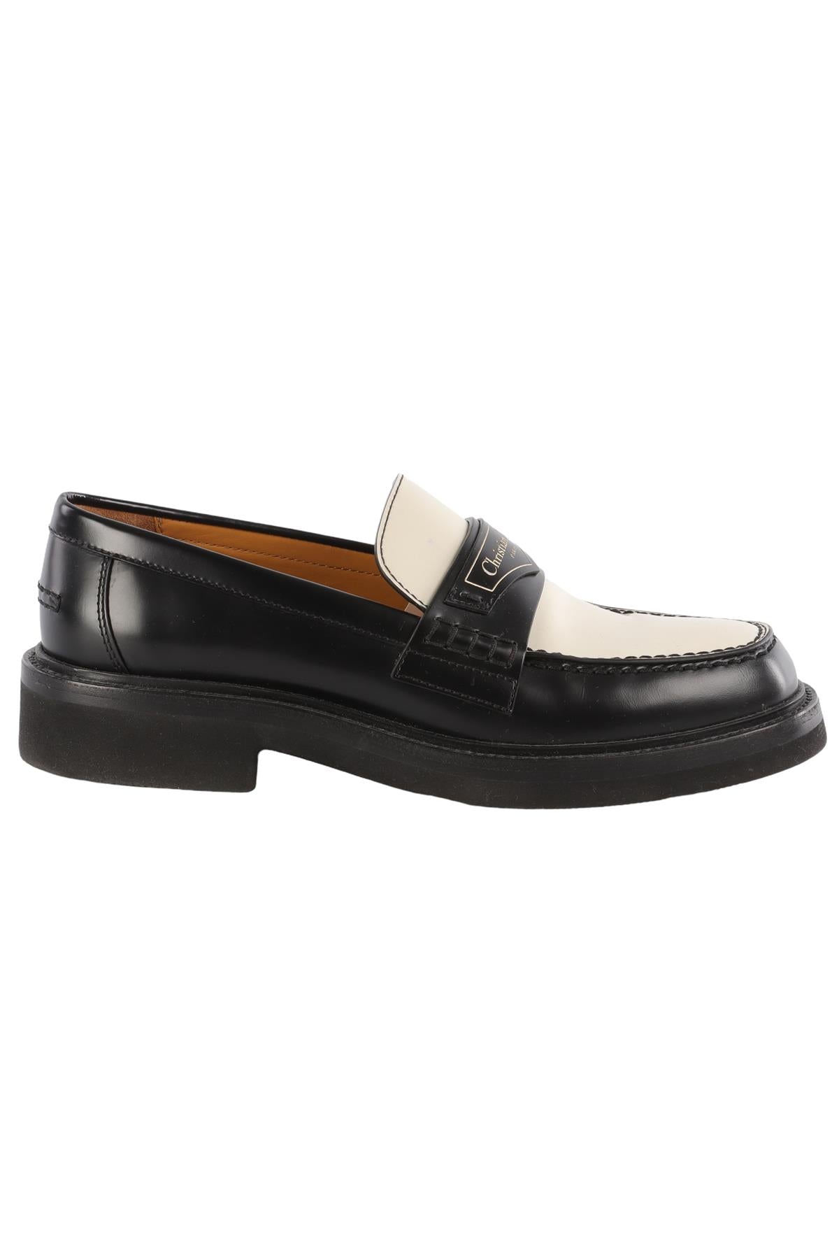 CHRISTIAN DIOR BLACK LEATHER LOAFERS EU 37 UK 4 US 6.5