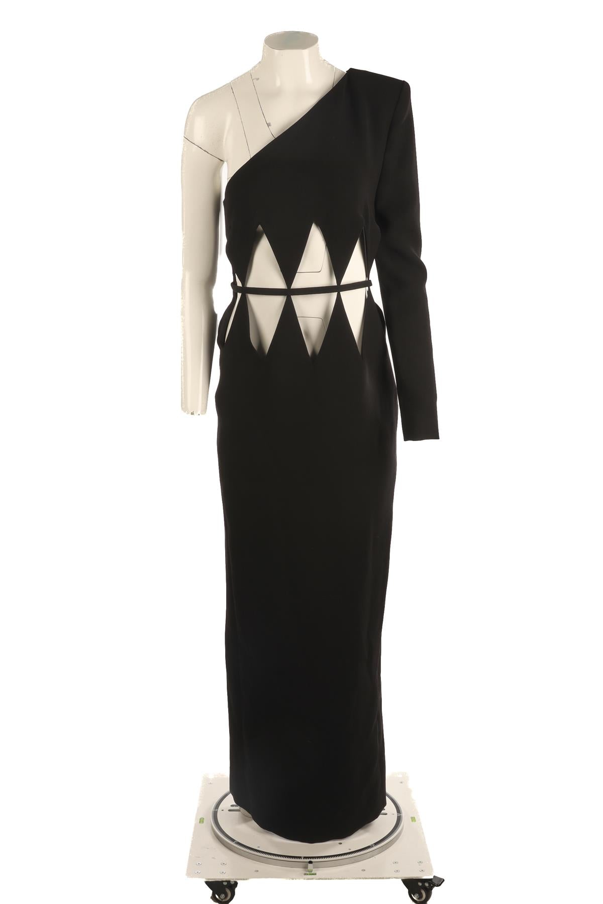 MÔNOT BLACK WOVEN MAXI DRESS IT 42 UK 10