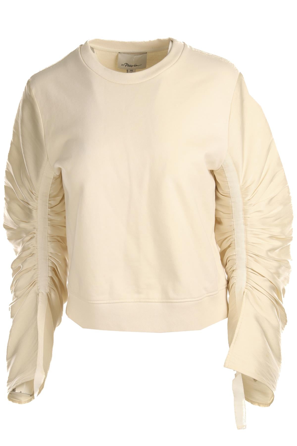 3.1 PHILLIP LIM IVORY COTTON SWEATSHIRT XSMALL