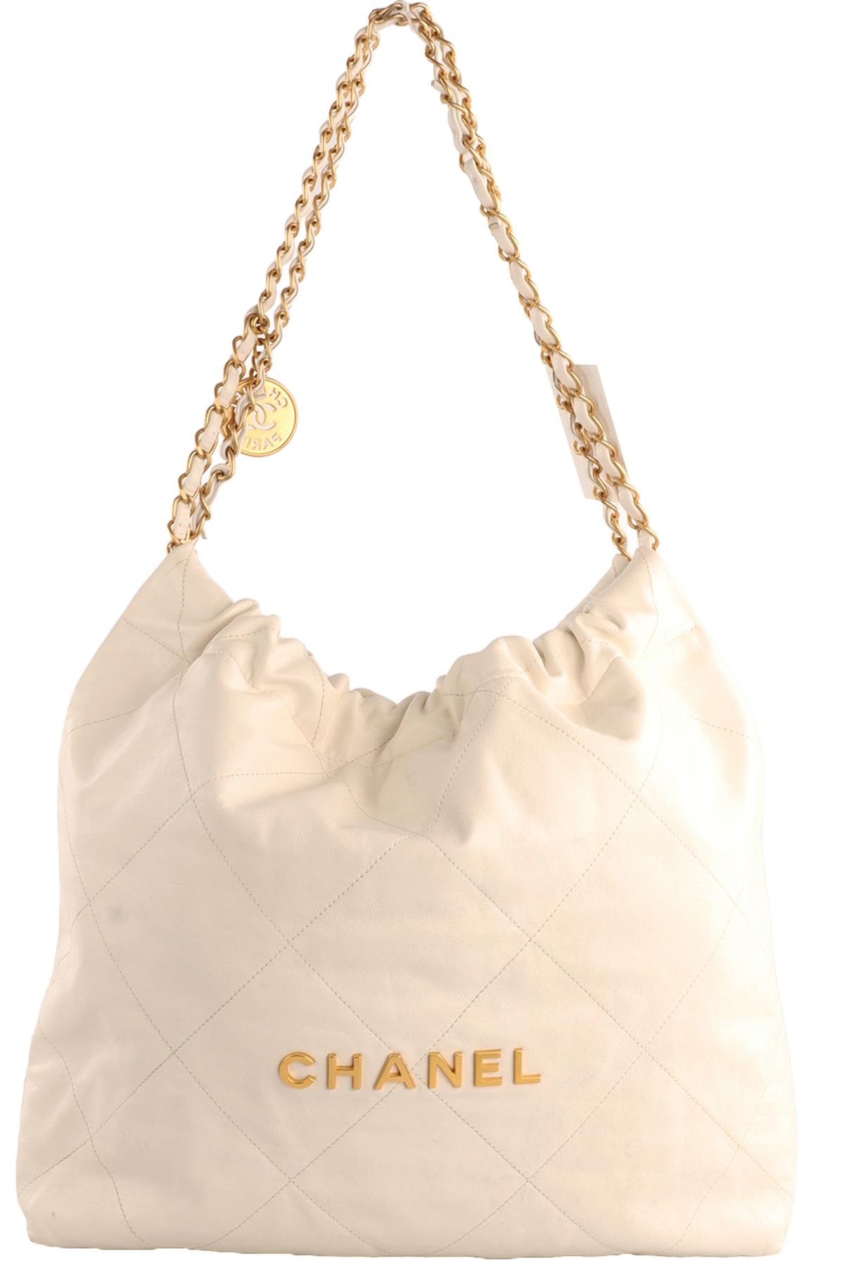 CHANEL WHITE 2022 22 MEDIUM QUILTED LEATHER SHOULDER BAG