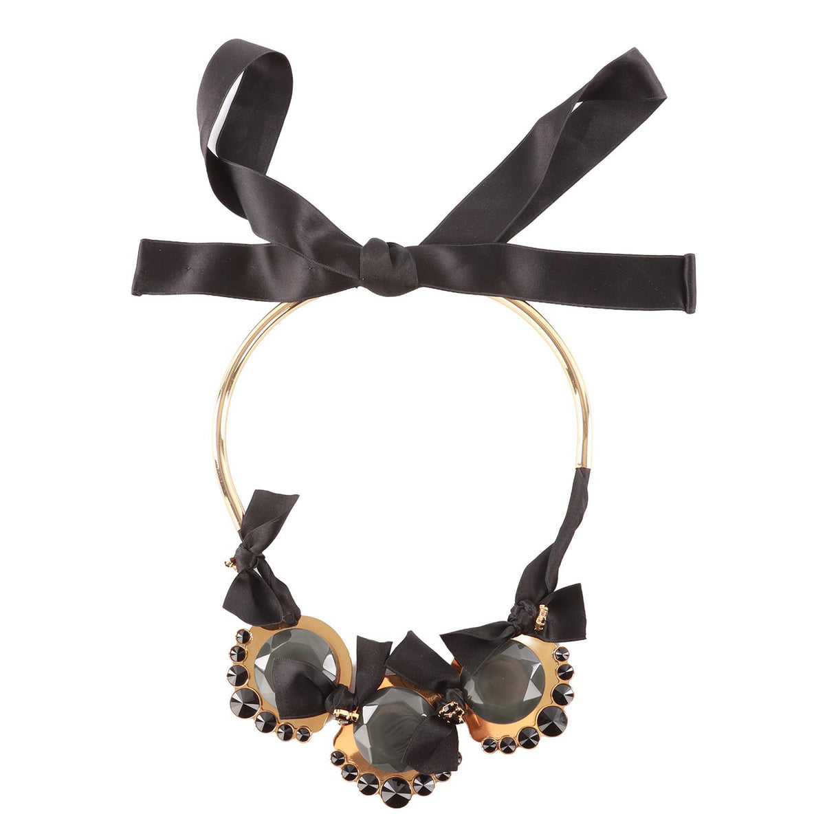 MARNI BLACK RESIN AND METAL NECKLACE