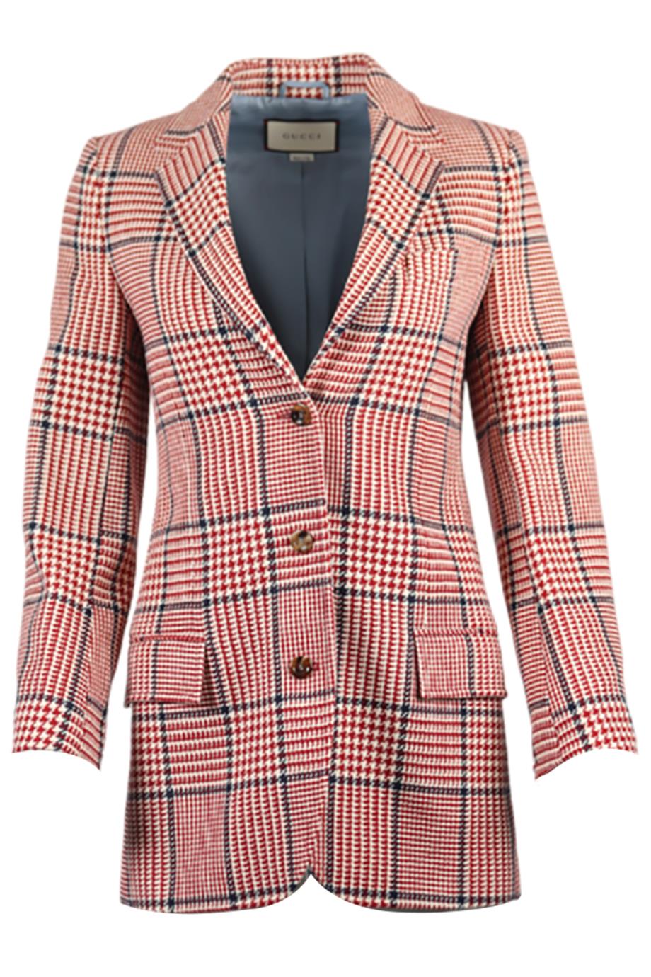 GUCCI CHECKED WOOL BLEND BLAZER IT 36 UK 4