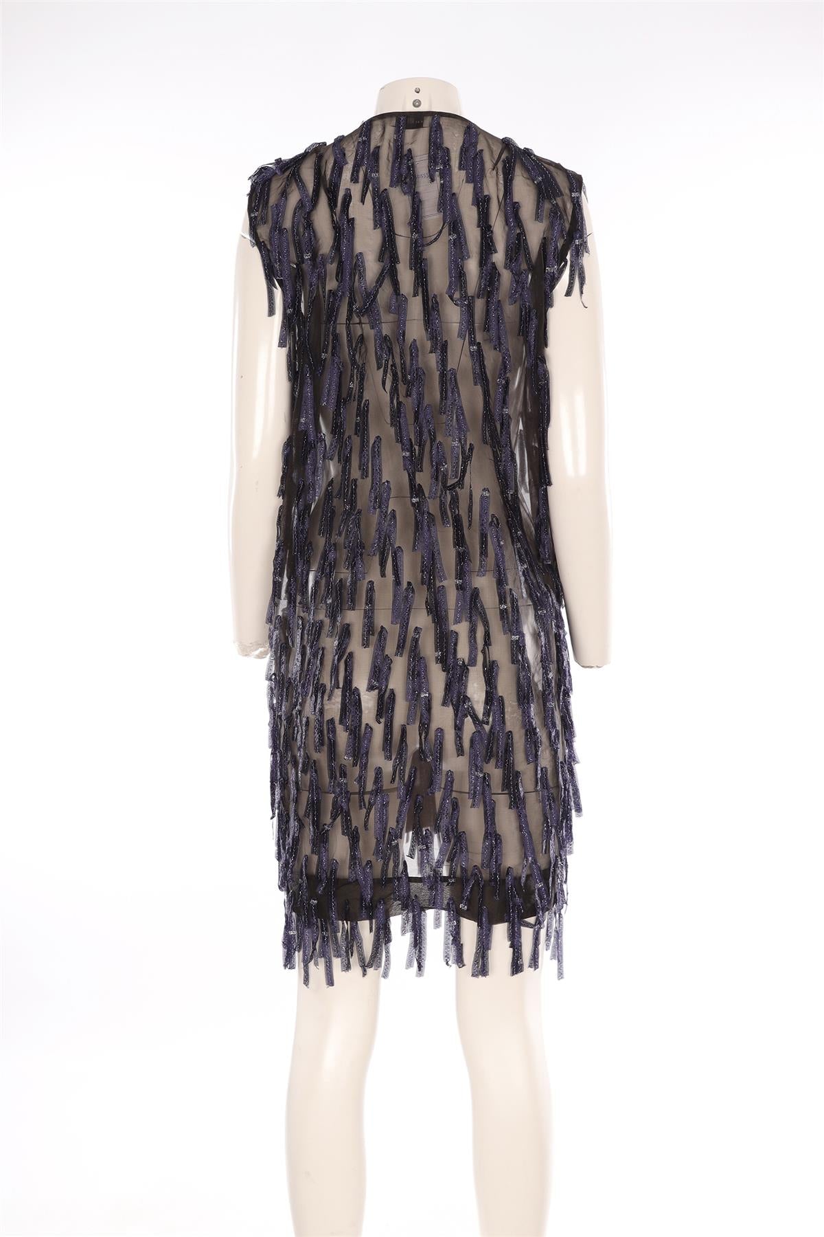DRIES VAN NOTEN BLACK SILK GILET FR 36 UK 8
