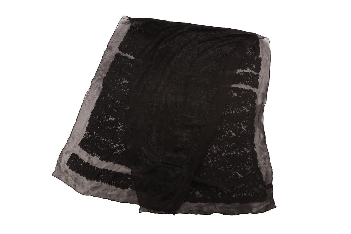 GUCCI BLACK SILK SCARF