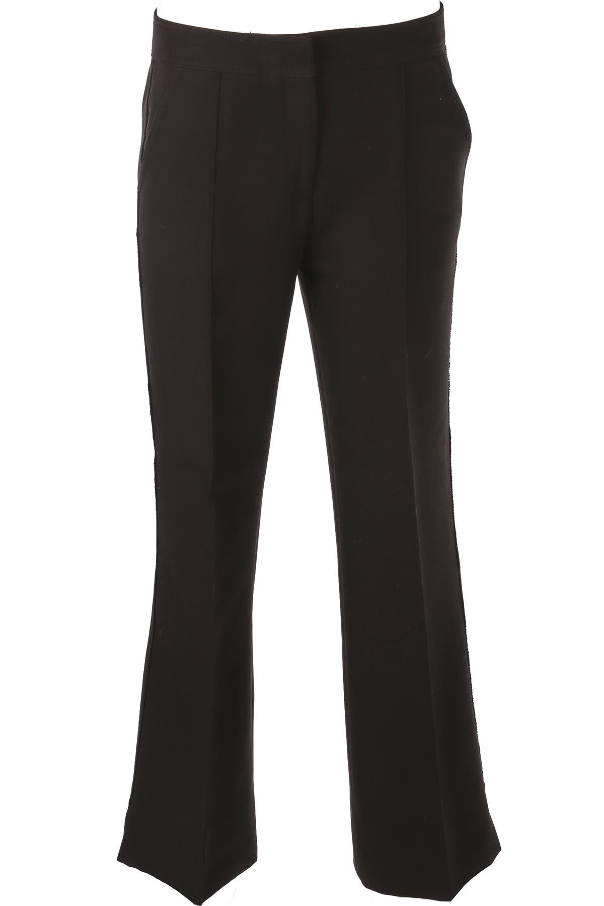 BLACK CREPE WIDE LEG PANTS