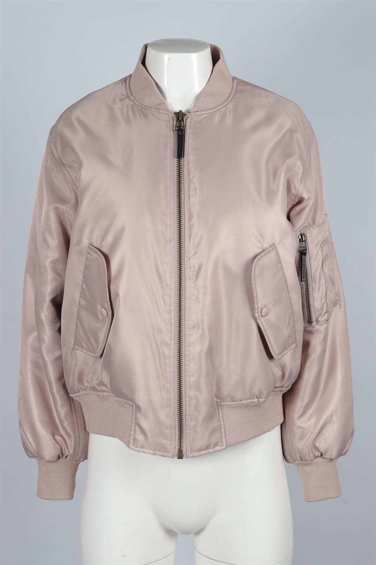 ANINE BING BEIGE SHELL BOMBER JACKET XSMALL