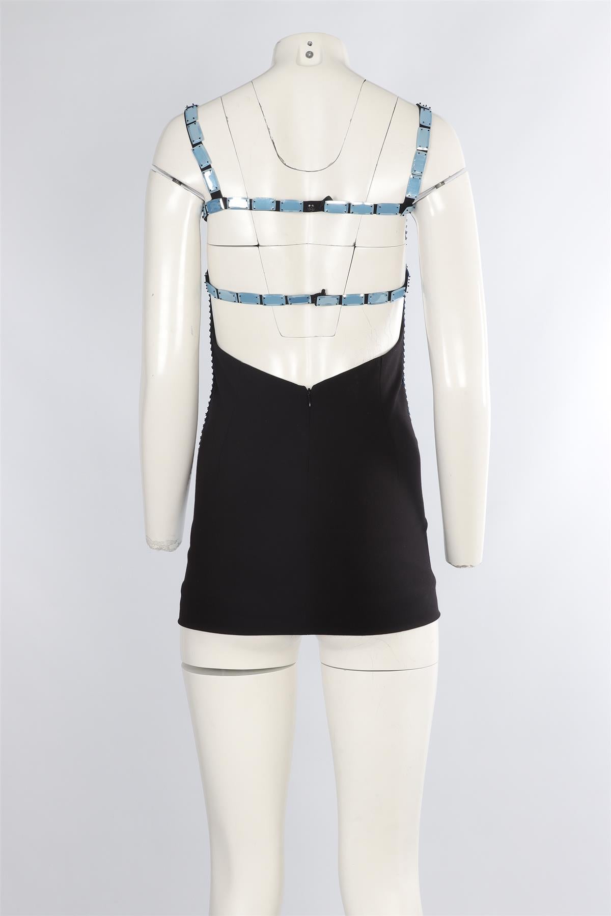 THE ATTICO BLUE JERSEY MINI DRESS IT 38 UK 6