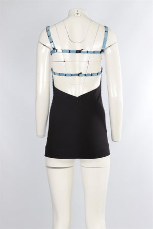 THE ATTICO BLUE JERSEY MINI DRESS IT 38 UK 6