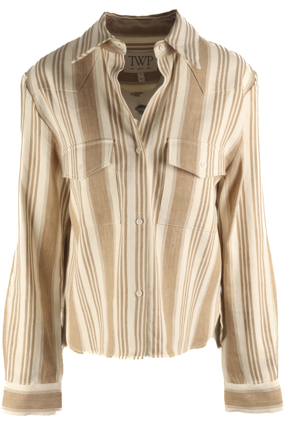 TWP BEIGE HEMP SHIRT LARGE