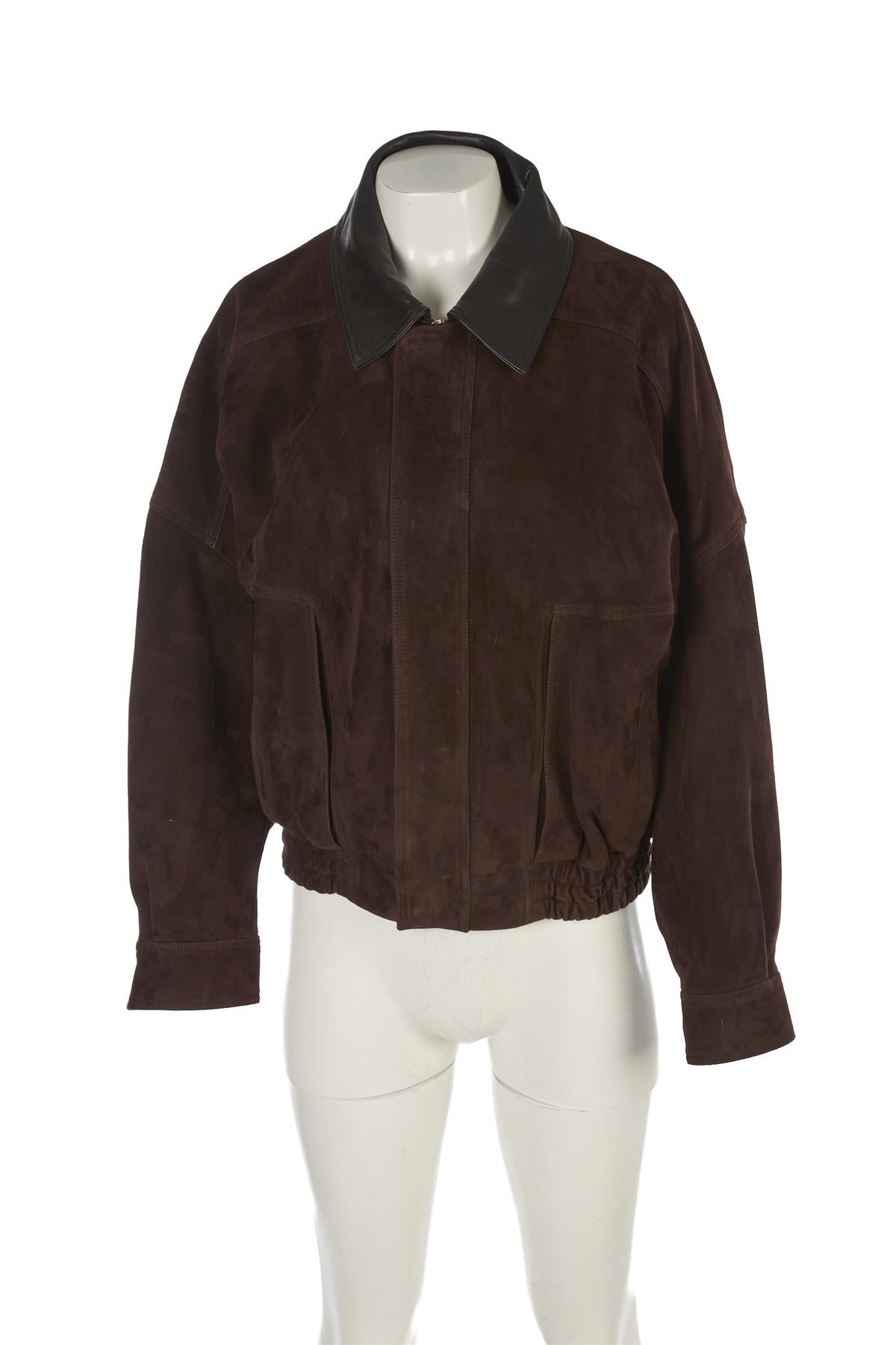 NOUR HAMMOUR BROWN SUEDE JACKET MEDIUM