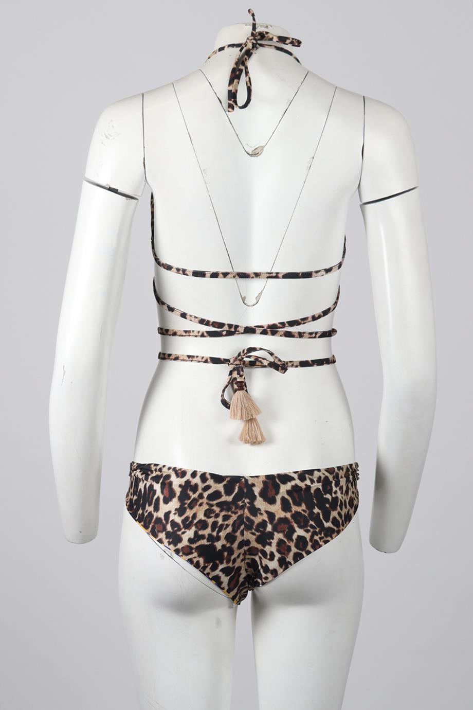 AGUA BENDITA LEOPARD PRINT TRIANGLE BIKINI MEDIUM