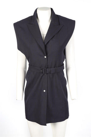 PRADA NAVY WOOL MINI DRESS IT 38 UK 6