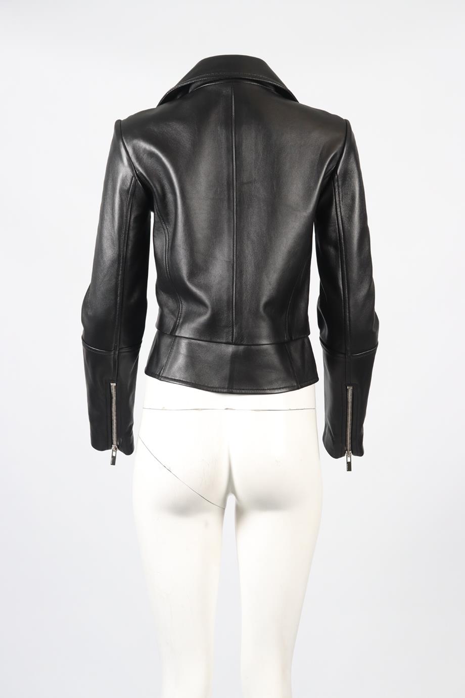 BALENCIAGA LEATHER BIKER JACKET FR 40 UK 12