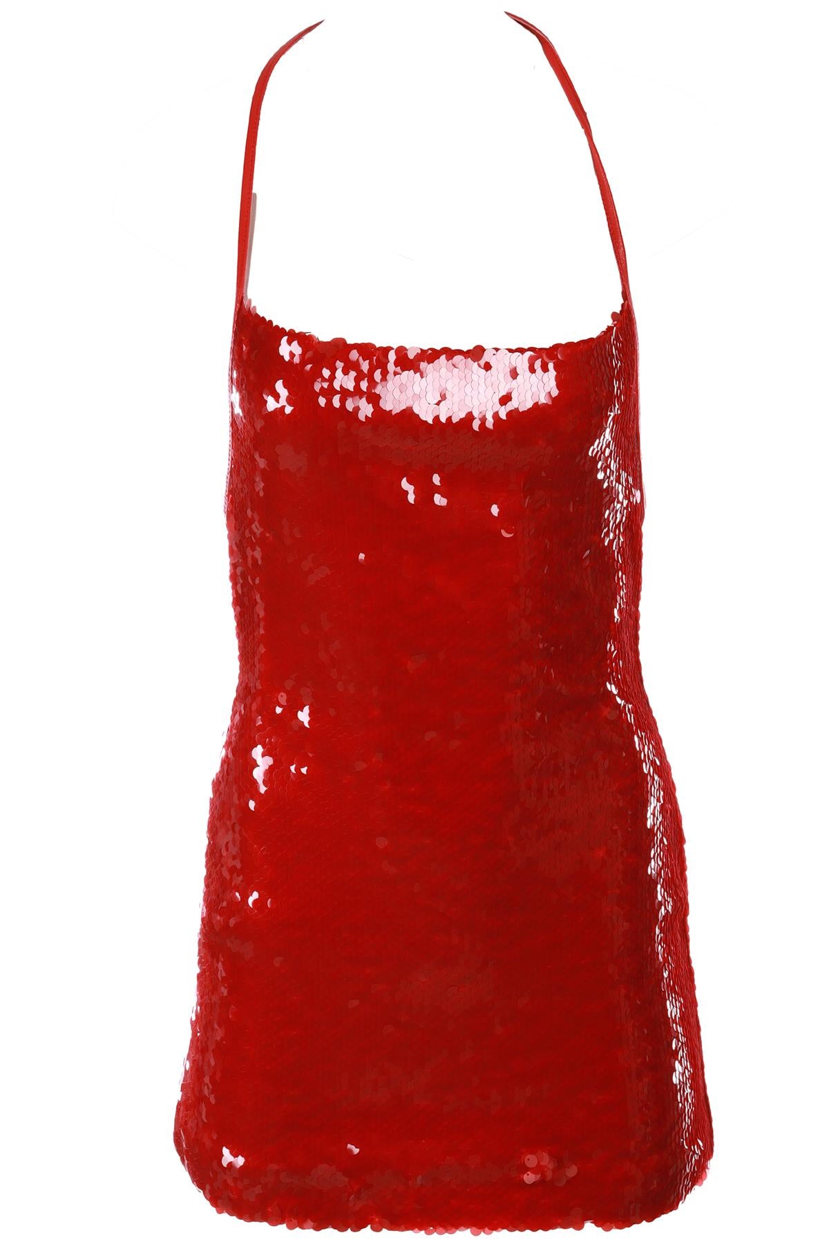 DAVID KOMA RED SEQUIN MINI DRESS UK 8