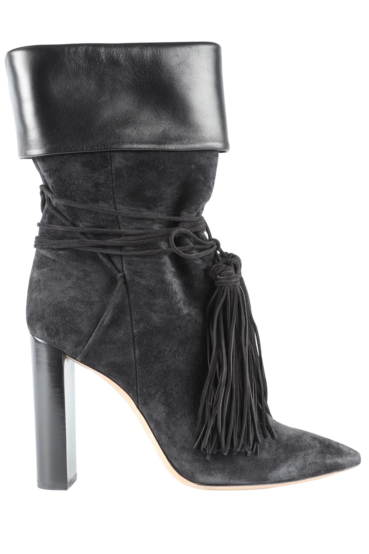 SAINT LAURENT BLACK SUEDE ANKLE BOOTS EU 39.5 UK 6.5 US 9.5