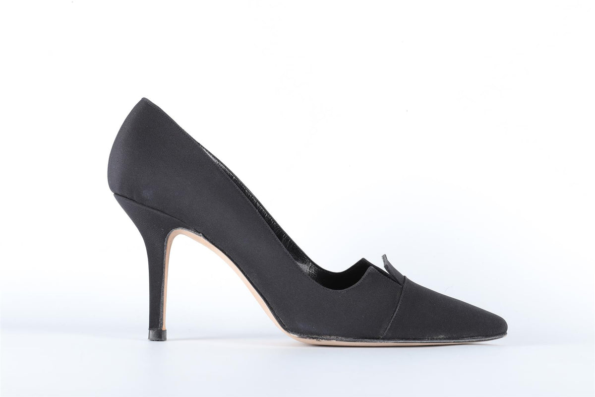 JIMMY CHOO BLACK GROSGRAIN PUMPS EU 38 UK 5 US 8