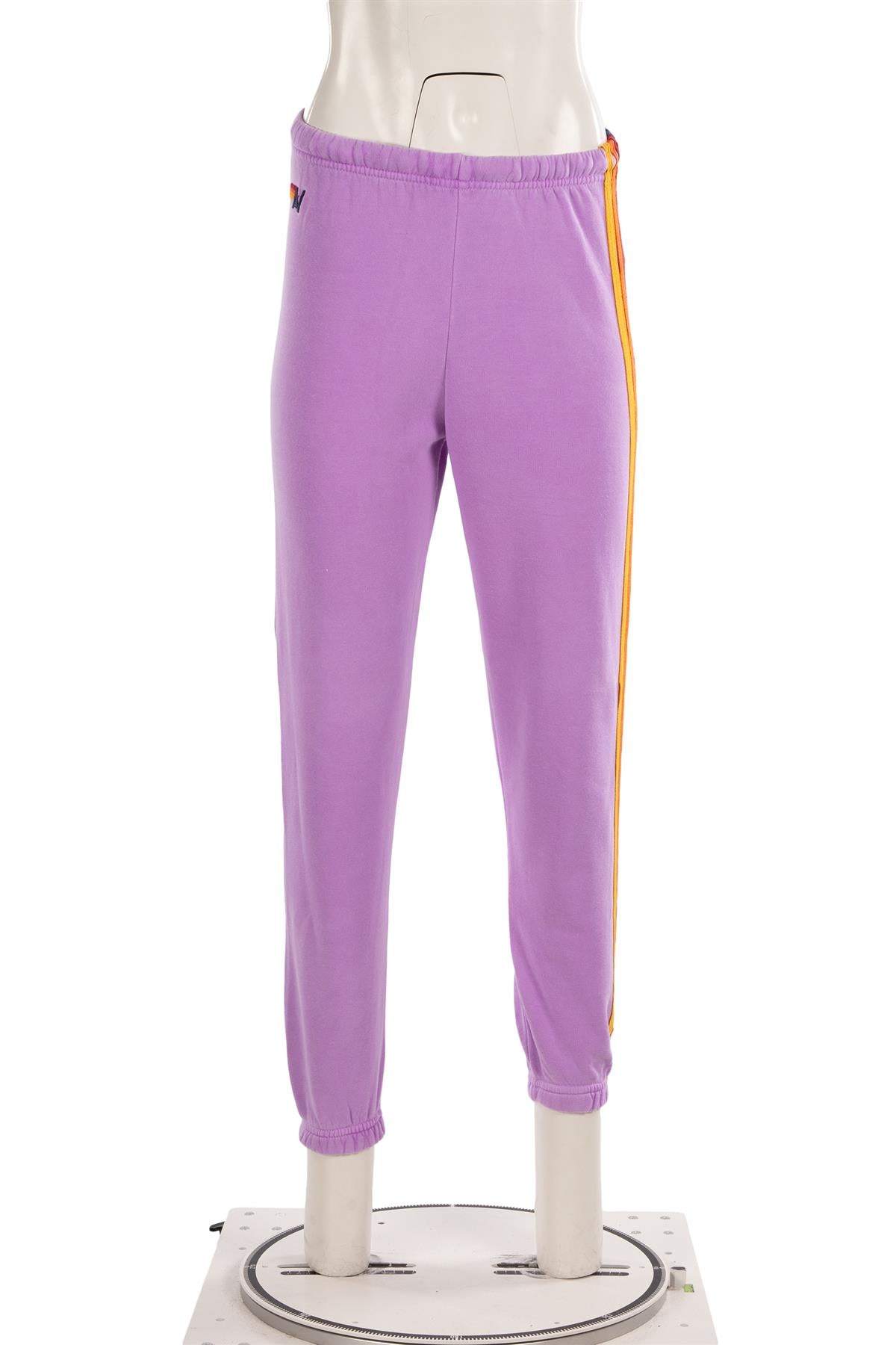 AVIATOR NATION PURPLE COTTON TRACK PANTS XSMALL