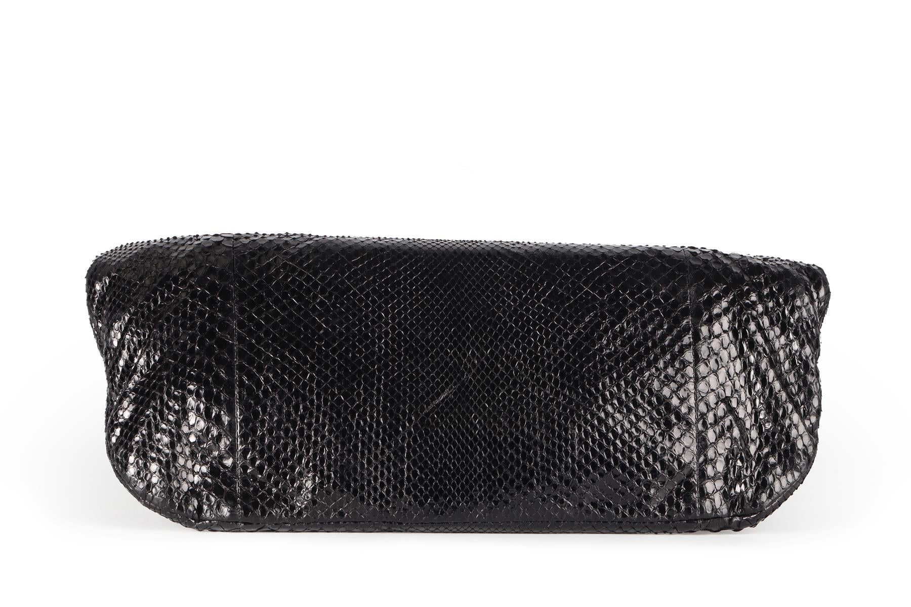 DEVI KROELL PURPLE PYTHON CLUTCH