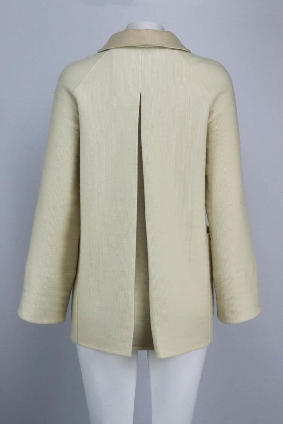 AKRIS REVERSIBLE CASHMERE AND WOOL BLEND COAT US 4 UK 8