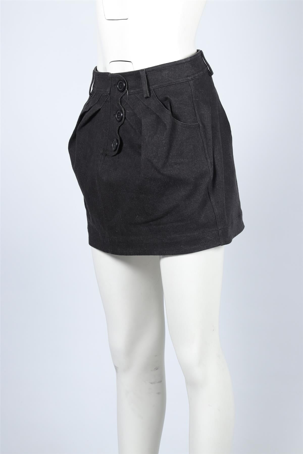 CHRISTIAN DIOR BLACK DENIM MINI SKIRT FR 36 UK 8