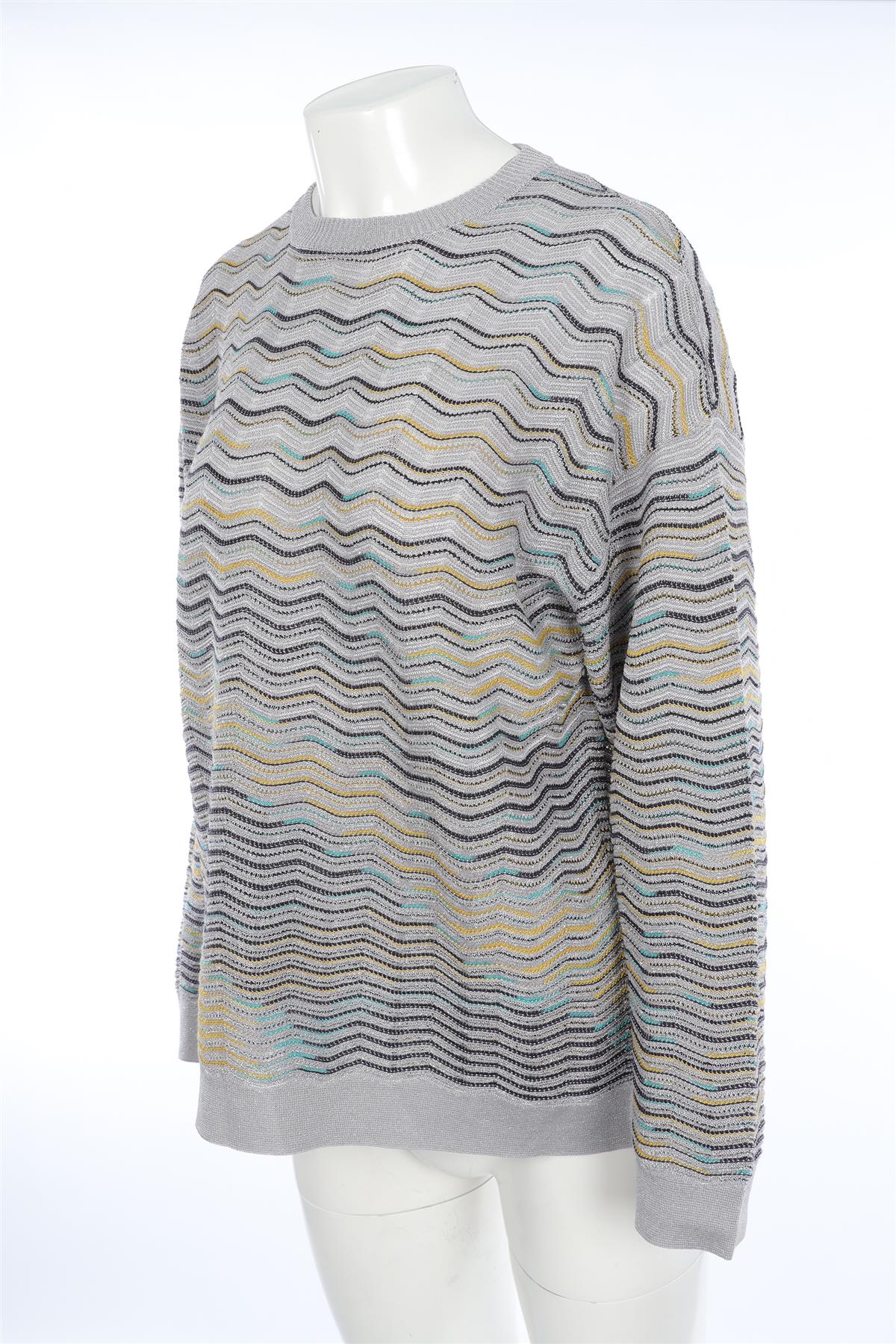 M MISSONI SILVER WOOL SWEATER XLARGE