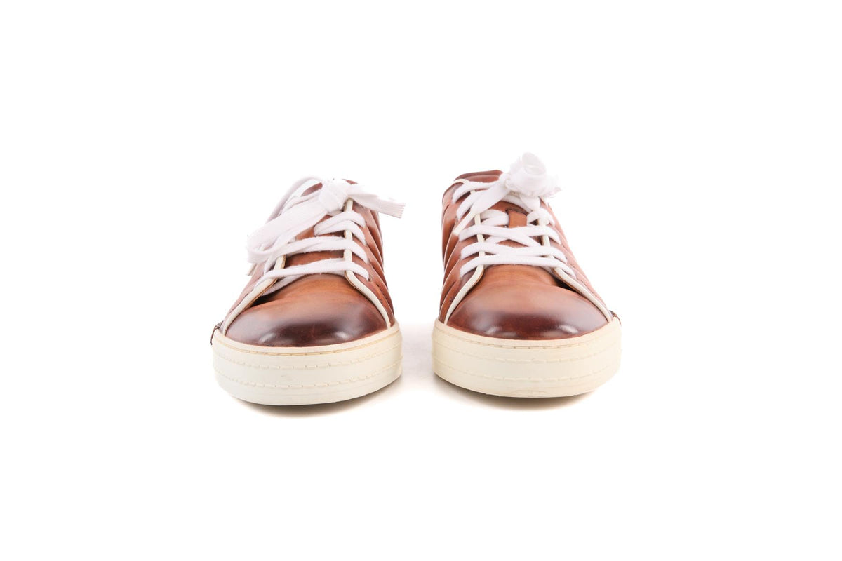 BERLUTI BROWN MEN'S LEATHER SNEAKERS UK 8.5 EU 42.5 US 9.5