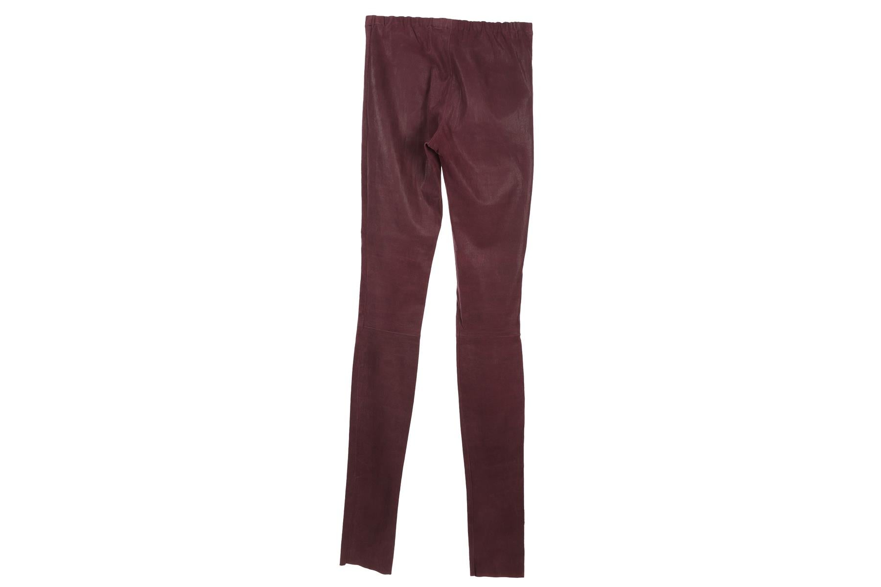 HAIDER ACKERMANN PURPLE LEATHER SKINNY PANTS FR 34 UK 8