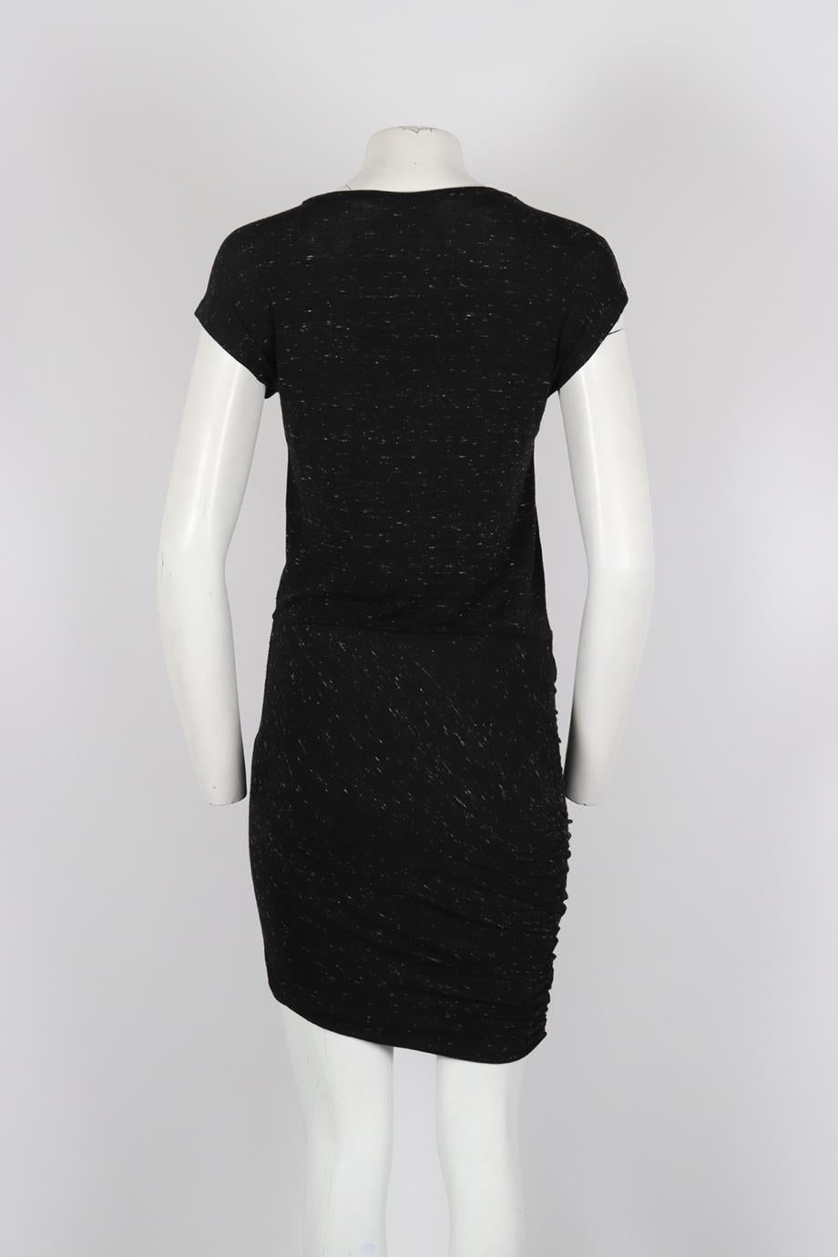 IRO RUCHED COTTON JERSEY MINI DRESS SMALL