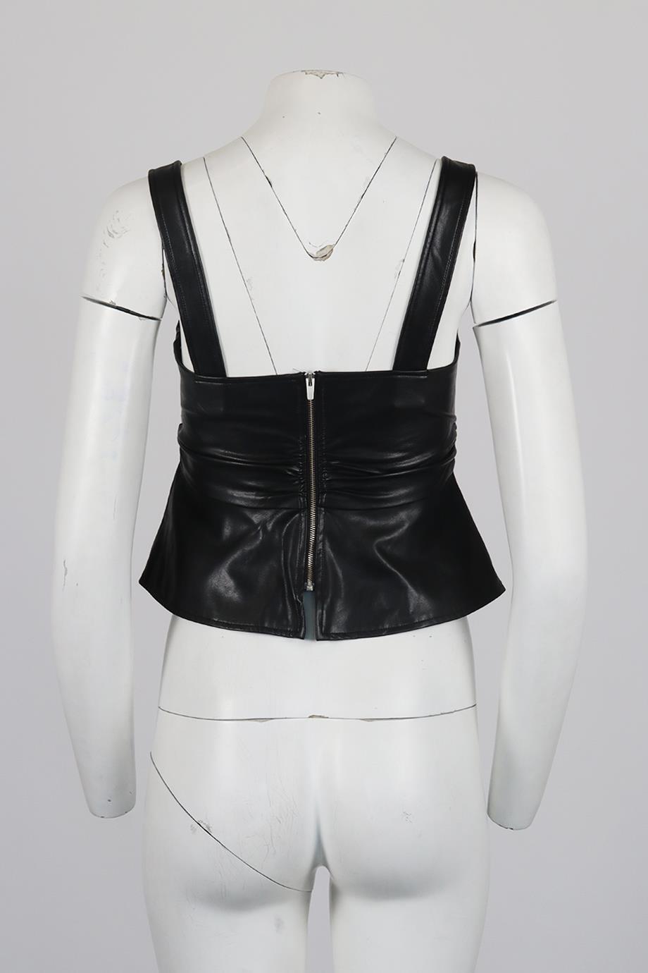 A.L.C. RUCHED LEATHER TOP US 4 UK 8