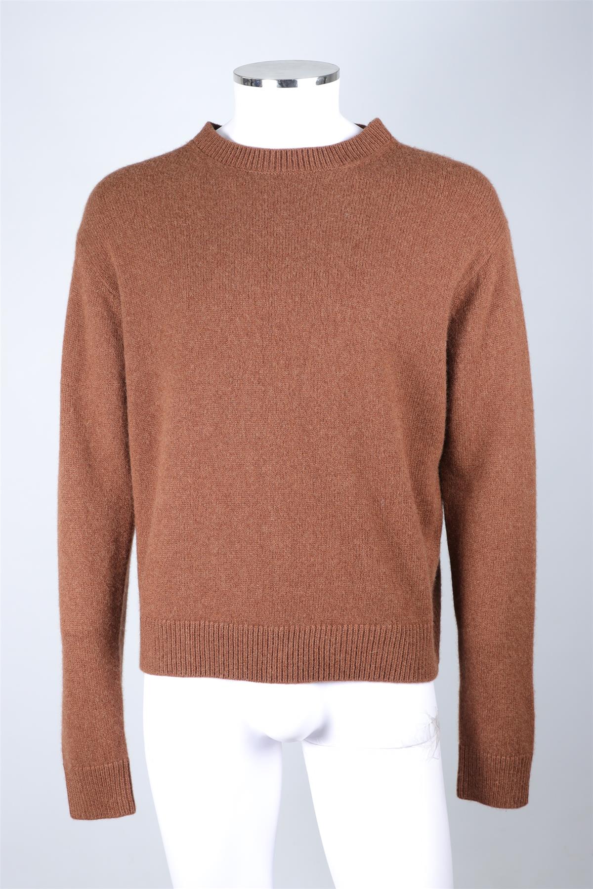 THE ELDER STATEMAN BROWN MEN'S CASHMERE SWEATER MEDIUM
