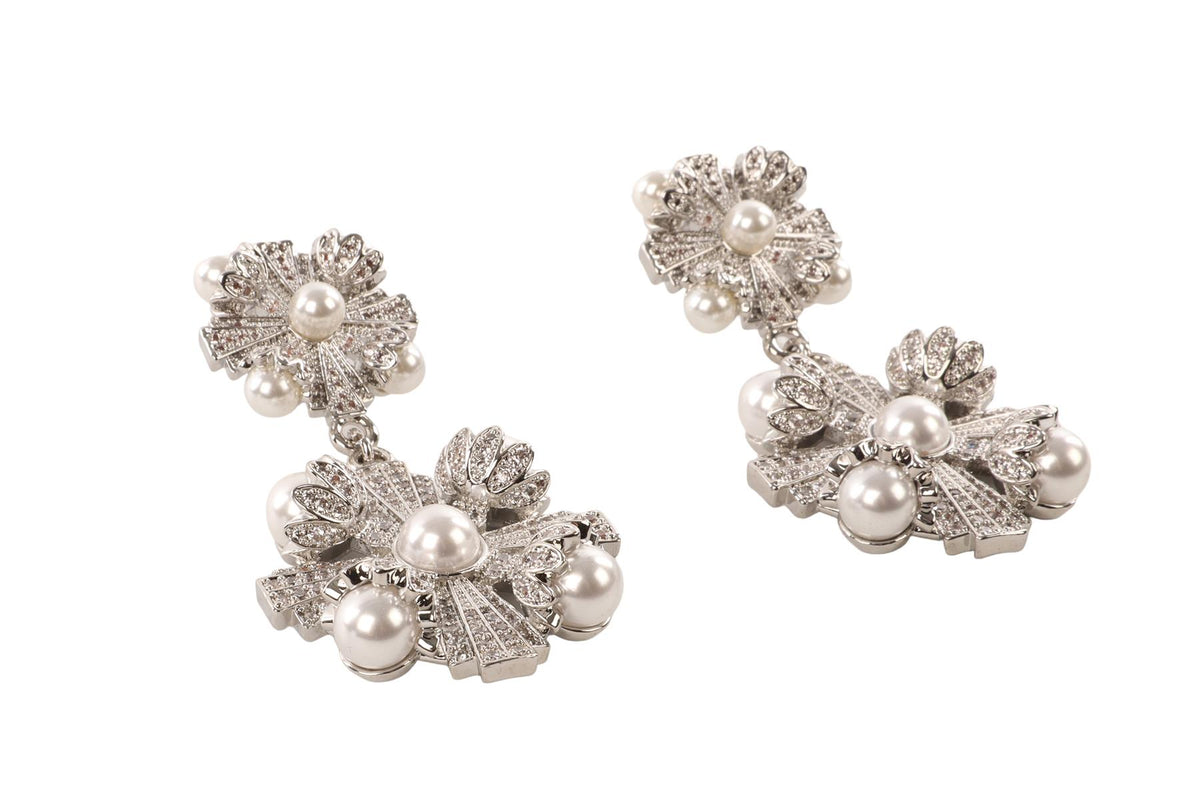 SELF PORTRAIT SILVER CLIP EARRINGS