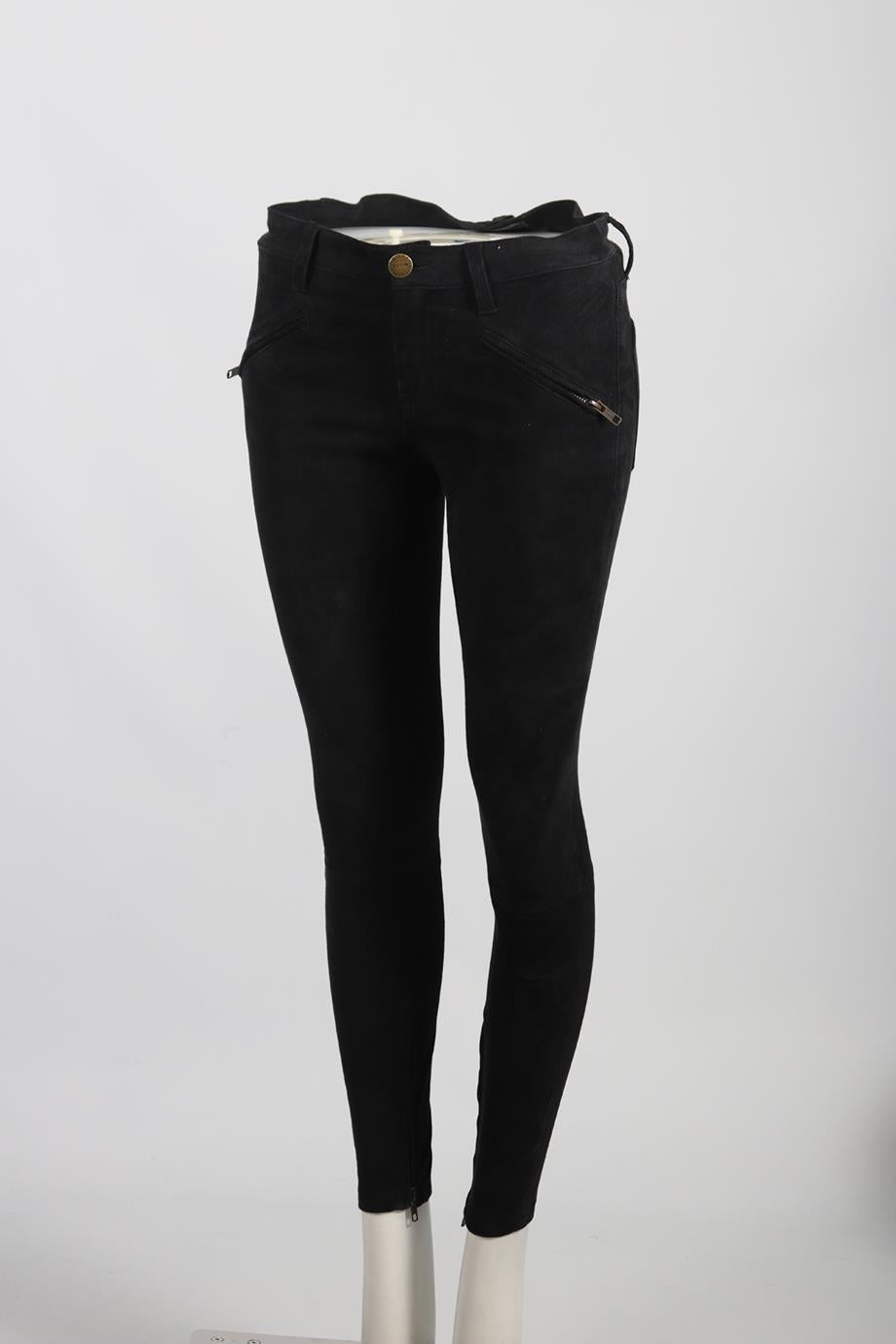 CURRENT/ELLIOTT SUEDE SKINNY PANTS W27 UK 8-10