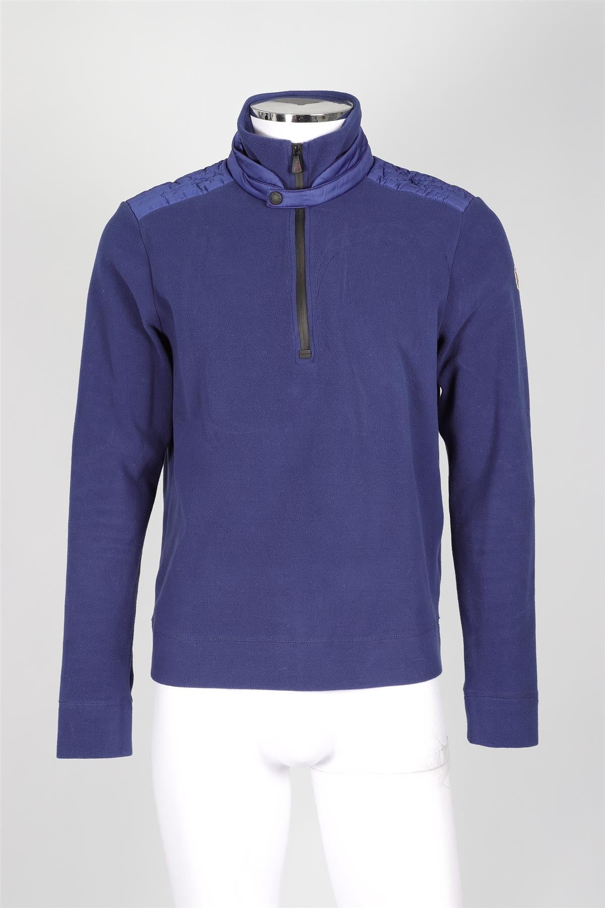 MONCLER BLUE MEN'S FLEECE SWEATSHIRT LARGE