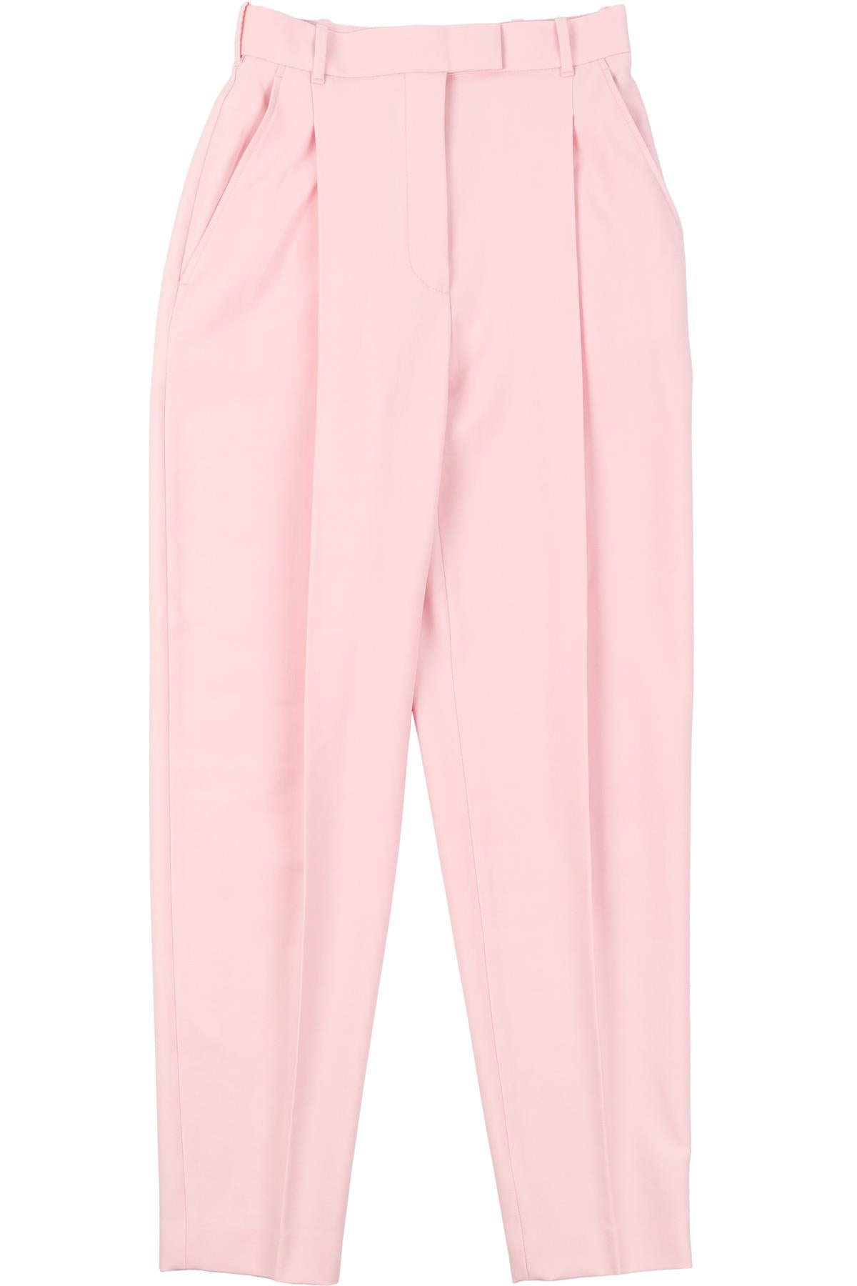 ALEXANDER MCQUEEN PINK WOOL STRAIGHT LEG PANTS IT 38 UK 6