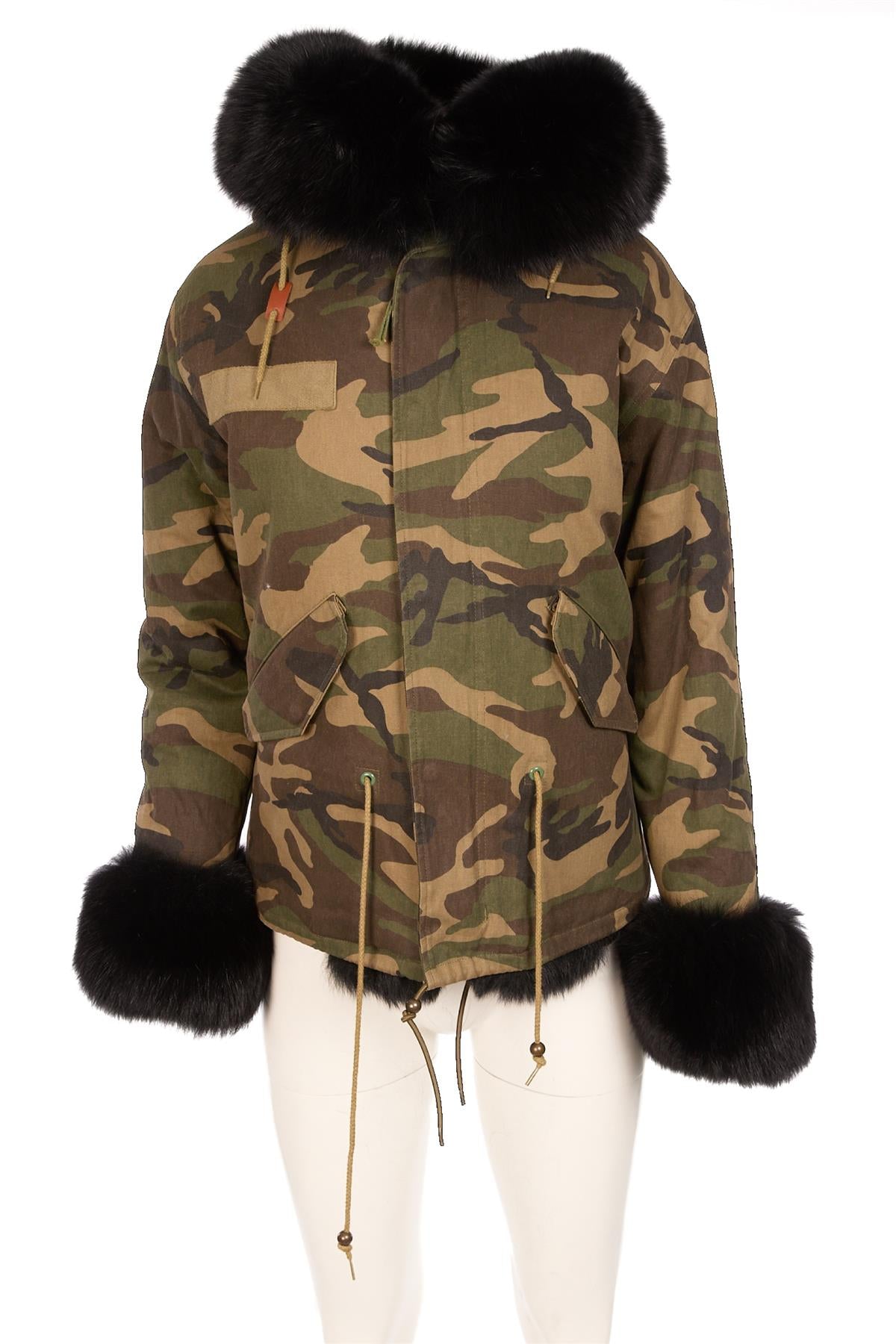 POPPY LONDON GREEN FOX FUR JACKET SMALL