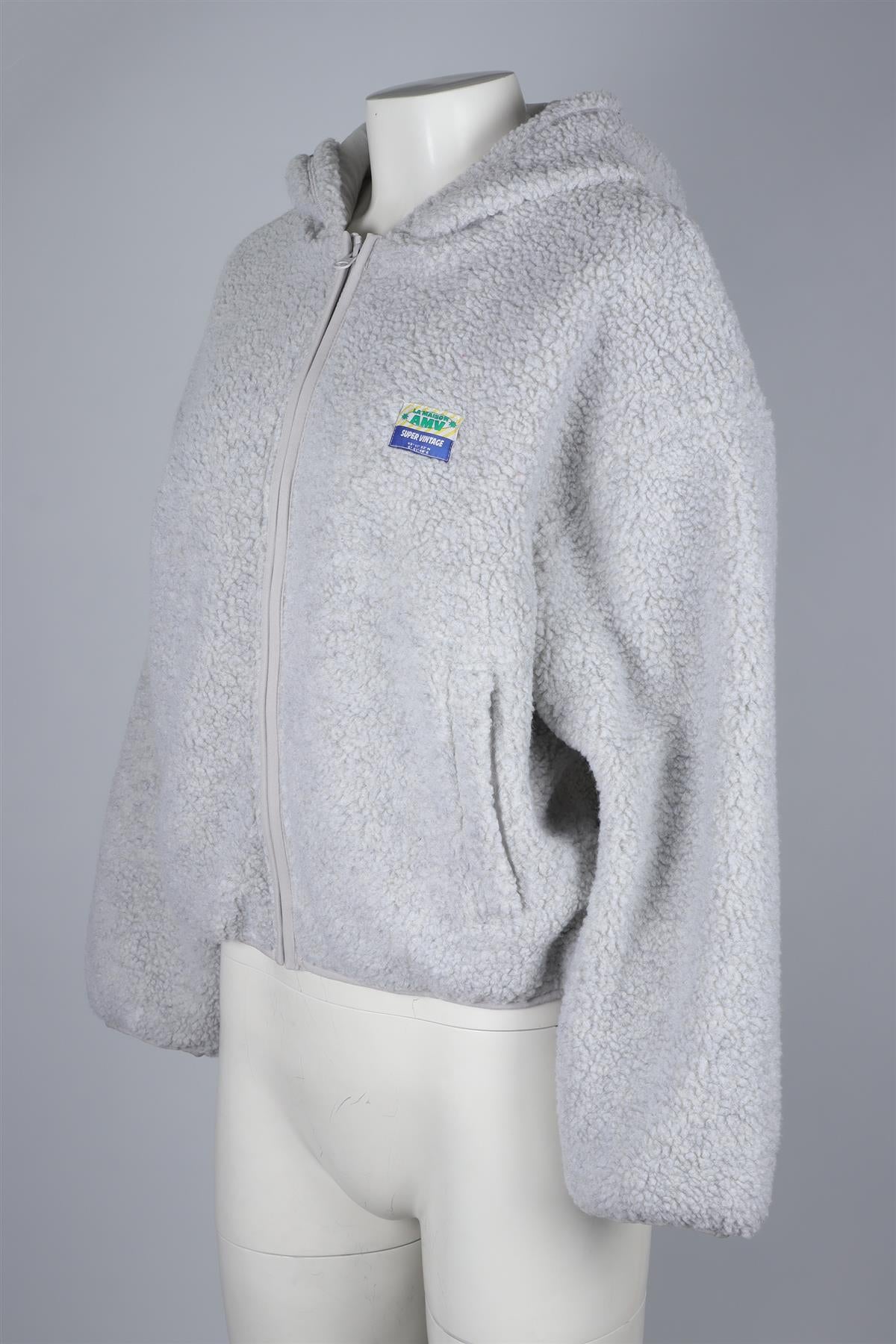 AMERICAN VINTAGE GREY FLEECE JACKET XS-SMALL