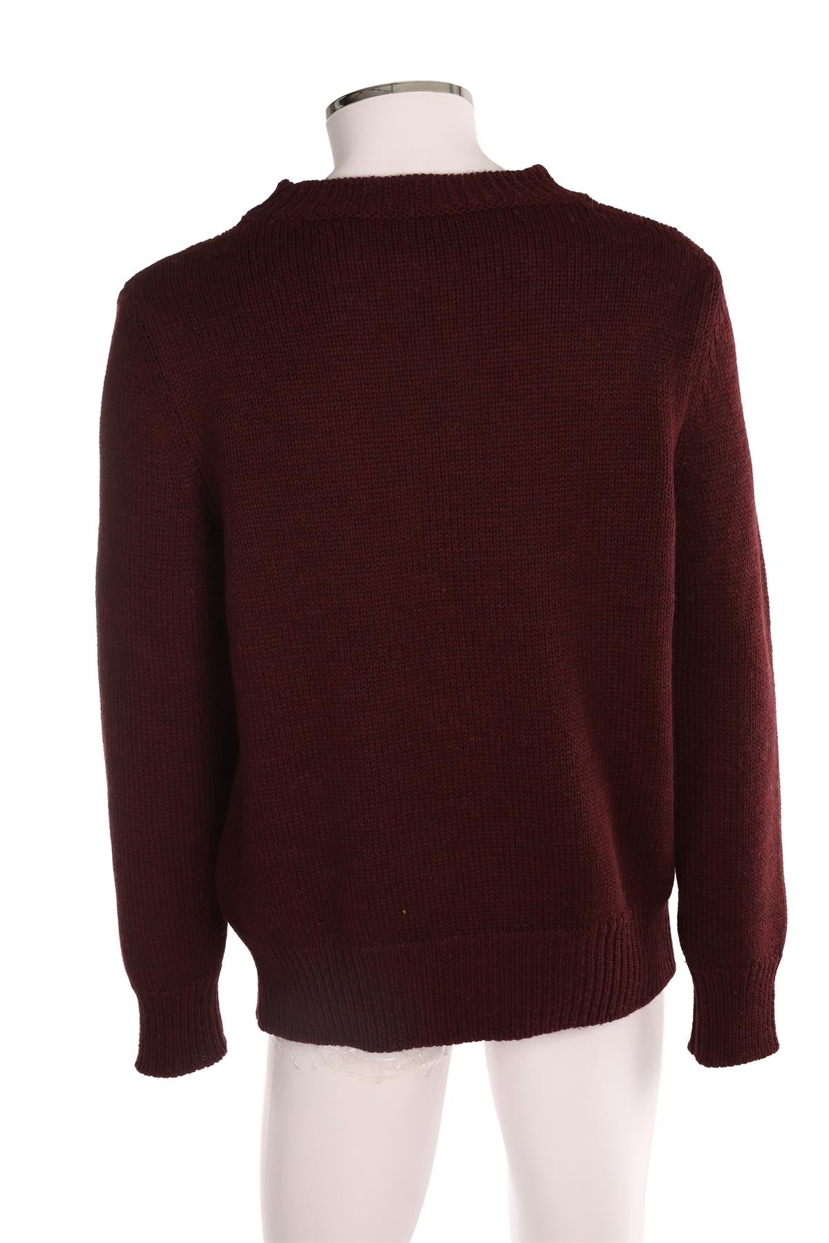 BOTTEGA VENETA BURGUNDY MEN'S WOOL SWEATER SMALL